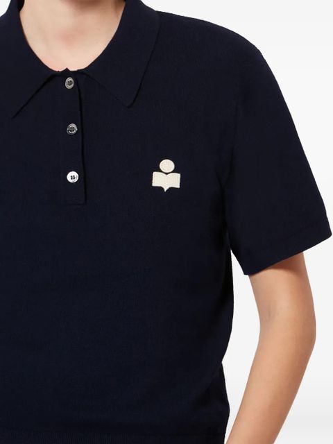 MARANT ÉTOILE Althea button logo polo top - Blue