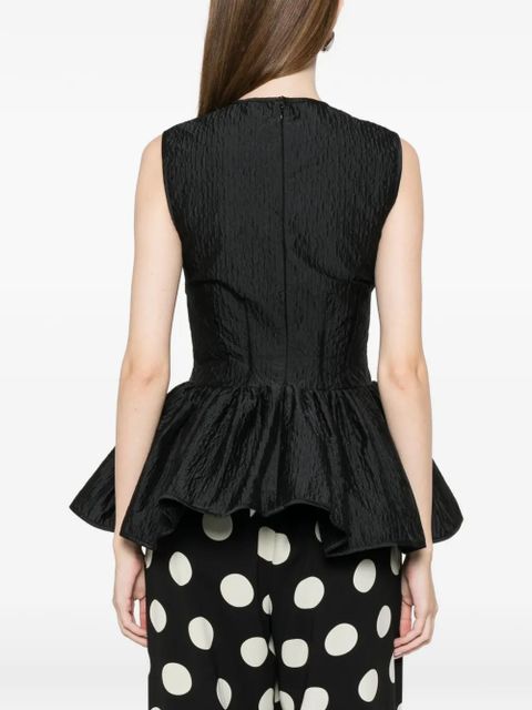 Cecilie Bahnsen Cbdaimi peplum texture top - Black