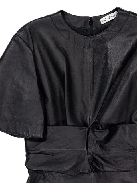 Altuzarra Kirsty gathered leather midi dress - Black