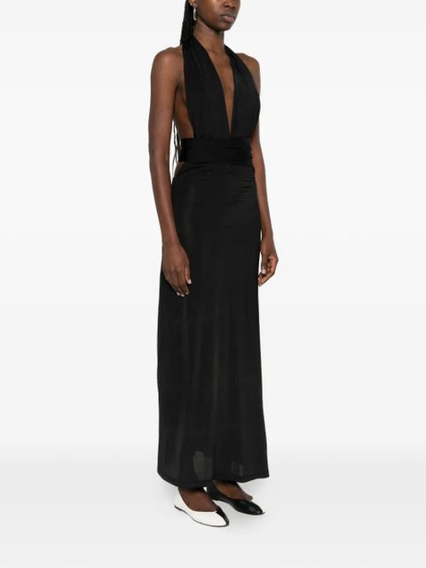 Aya Muse Zirra V-neck midi dress - Black - zdjęcie produktu nr 2