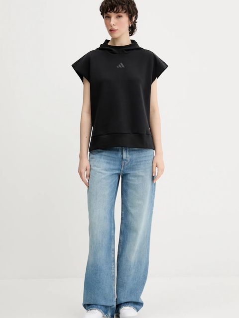 adidas bluza ALL SZN damska kolor czarny z kapturem gładka JM3785 - zdjęcie produktu nr 2