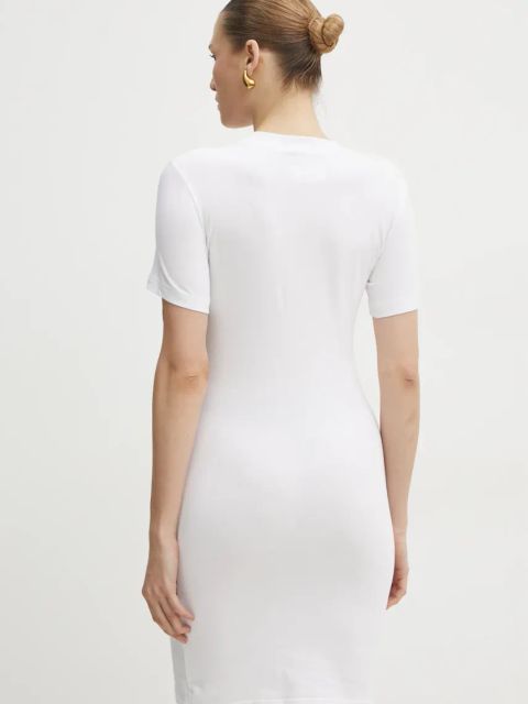 Versace Jeans Couture sukienka kolor biały mini prosta 78HAOT00 CJ03T