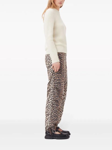 GANNI leopard-print drawstring trousers - Black - zdjęcie produktu nr 2