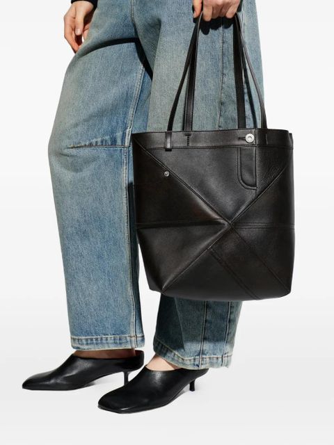 LOEWE medium Puzzle Fold tote bag - Black - zdjęcie produktu nr 2