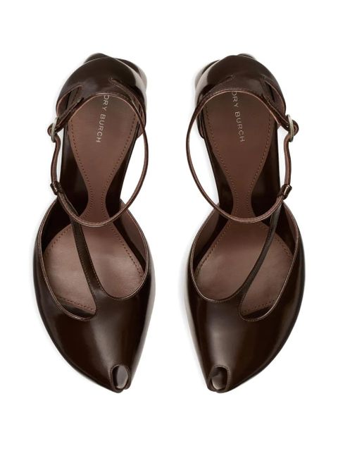 Tory Burch 90mm peep-toe T-strap sandals - Brown