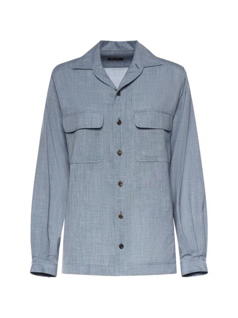 Loro Piana Ida notched-collar flap-pocket shirt - Blue - zdjęcie produktu nr 1