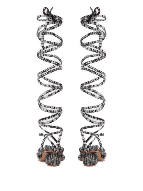 Isa Boulder lace-up strappy sandals - White