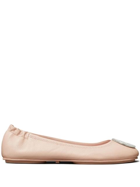 Tory Burch Minnie Travel leather ballerina shoes - Pink - zdjęcie produktu nr 1