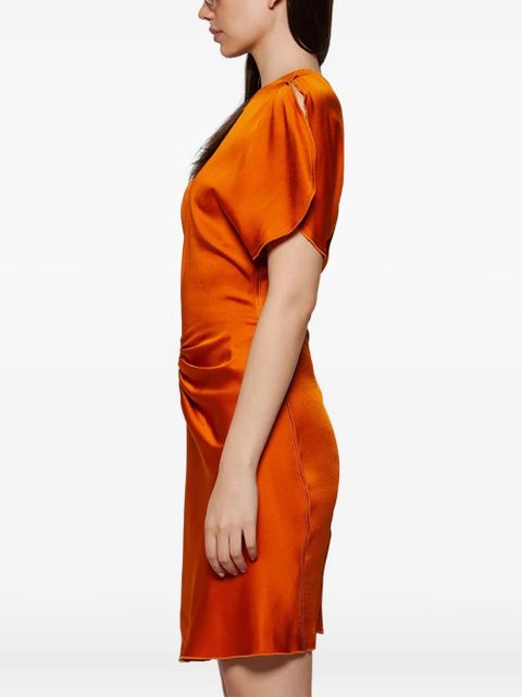 Victoria Beckham gathered puff-sleeve mini dress - Orange
