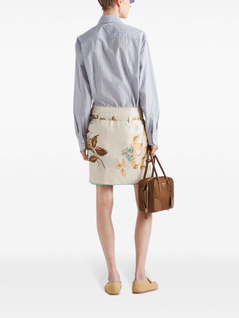 Prada floral-print silk skirt - Neutrals