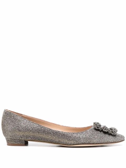 Manolo Blahnik Hangisi ballerina shoes - Silver - zdjęcie produktu nr 1
