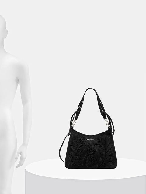 Desigual torebka ROMEO FLORAL TOTAL BL kolor czarny 25WAXP40