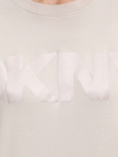Dkny t-shirt bawełniany damski kolor beżowy DP6T1534