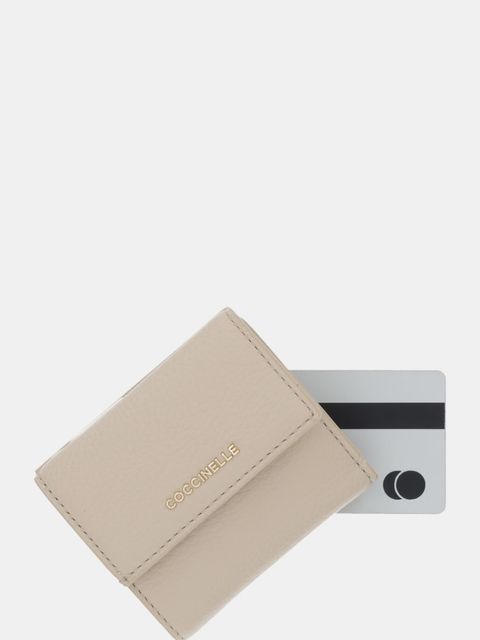 Coccinelle portfel skórzany damski kolor beżowy E2 MW5 11 B8 01