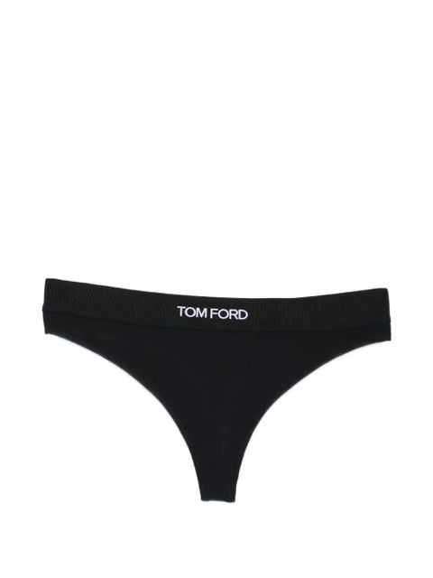 TOM FORD logo-waistband thong - Black - zdjęcie produktu nr 1