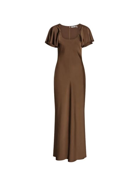 ROTATE BIRGER CHRISTENSEN flowy sleeve satin maxi dress - Brown - zdjęcie produktu nr 1