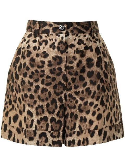 Dolce & Gabbana leopard-print tailored shorts - Brown - zdjęcie produktu nr 1