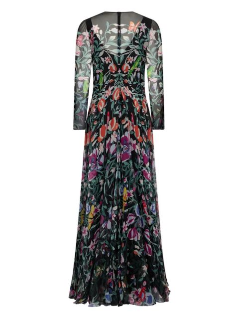 Valentino Garavani floral long-sleeved midi dress - Black - zdjęcie produktu nr 2