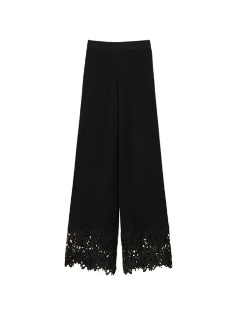 TWINSET lace-hem straight trousers - Black - zdjęcie produktu nr 1