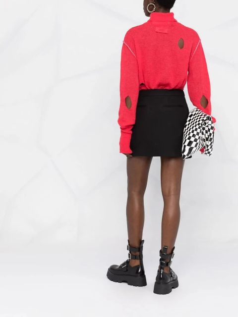 MM6 Maison Margiela distressed high-neck jumper - Pink