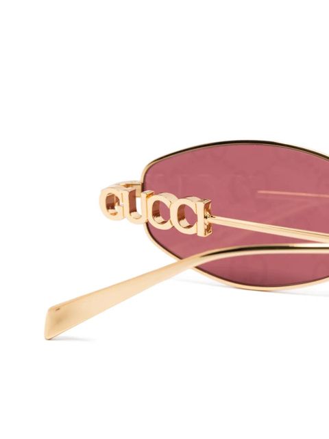 Gucci Eyewear geometric-frame sunglasses - Gold