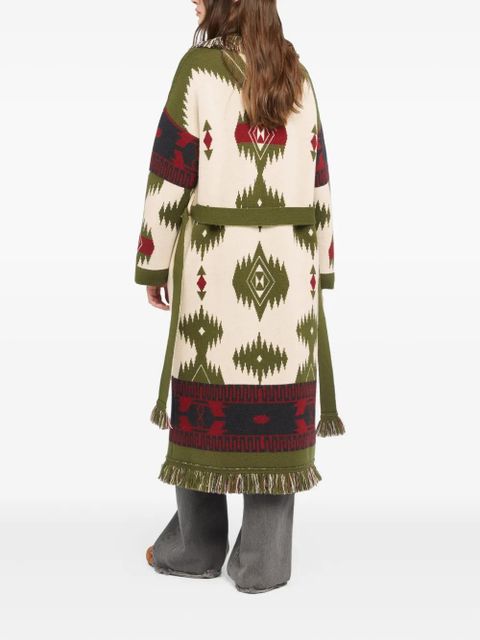 Alanui Icon jacquard fringed coat - White - zdjęcie produktu nr 2