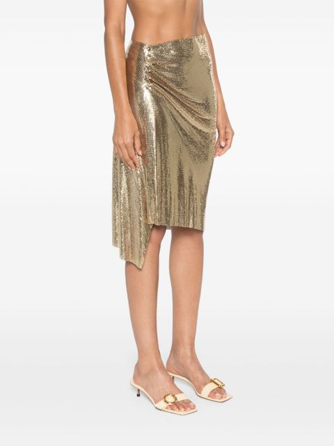 Rabanne Pression Chainmail midi skirt - Gold