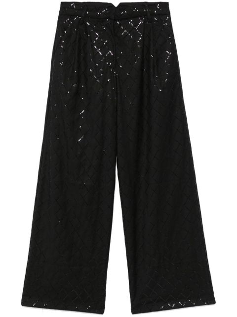 ROTATE BIRGER CHRISTENSEN sequinned wide-leg trousers - Black - zdjęcie produktu nr 1