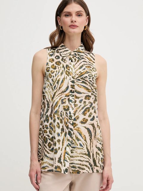 Marc Aurel koszula damska kolor beżowy relaxed z kołnierzykiem klasycznym 6322-1000-93436 - zdjęcie produktu nr 1