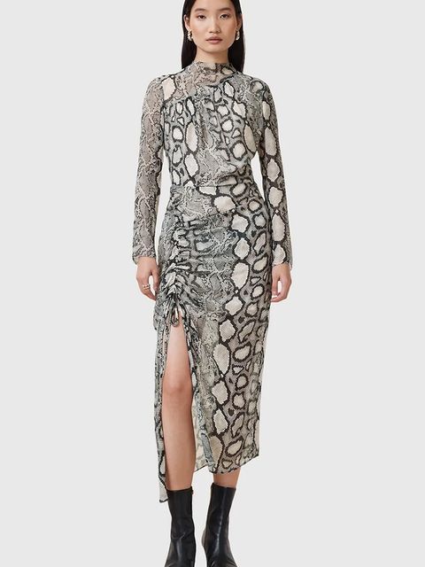 AllSaints sukienka z domieszką jedwabiu RIZO - zdjęcie produktu nr 1