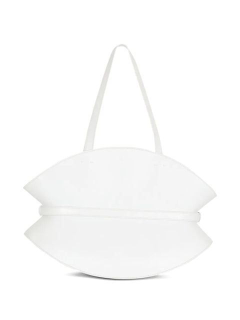 Balmain medium belted-detail shoulder bag - White