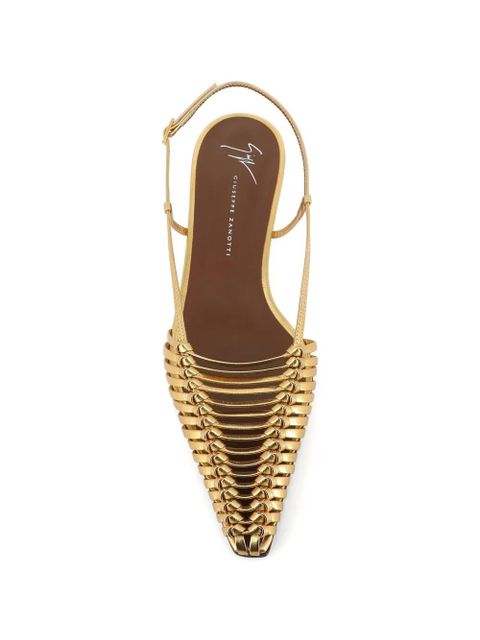 Giuseppe Zanotti Orsola woven pointed sandals - Gold