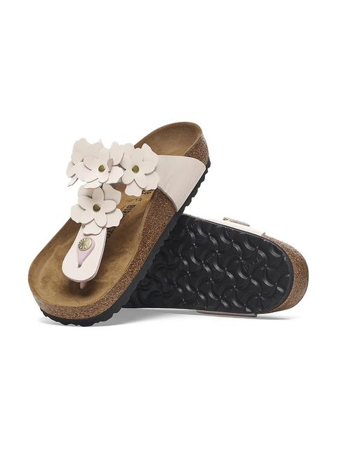 Birkenstock japonki skórzane Gizeh Flowers