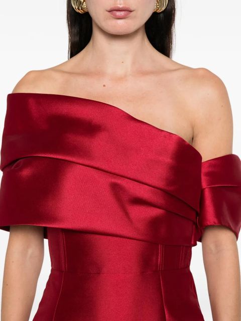 Solace London Mirla off-shoulder midi dress - Red