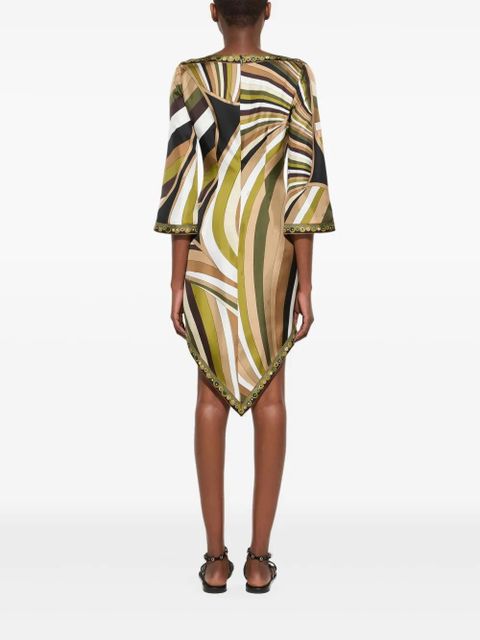 PUCCI Iride-print silk dress - Green