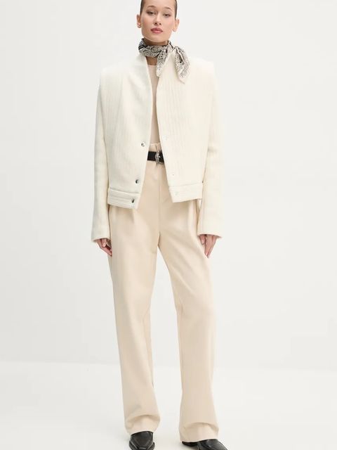 IRO spodnie damskie kolor beżowy proste high waist WM23KOTEL - zdjęcie produktu nr 2