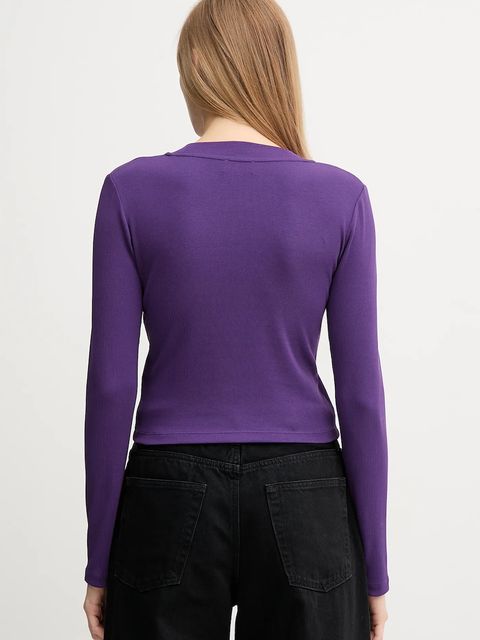 Calvin Klein Jeans longsleeve kolor fioletowy LV047A803G - zdjęcie produktu nr 2