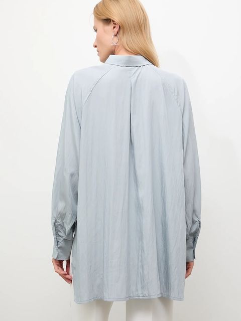 Answear.LAB koszula damska kolor niebieski relaxed z kołnierzykiem klasycznym - zdjęcie produktu nr 2