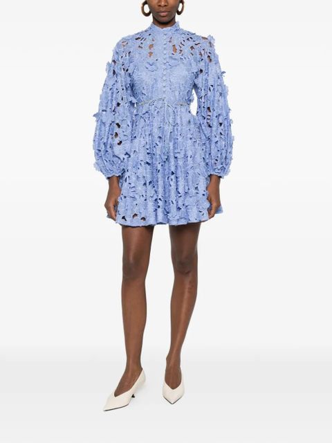 ZIMMERMANN floral appliqué belt dress - Blue - zdjęcie produktu nr 1