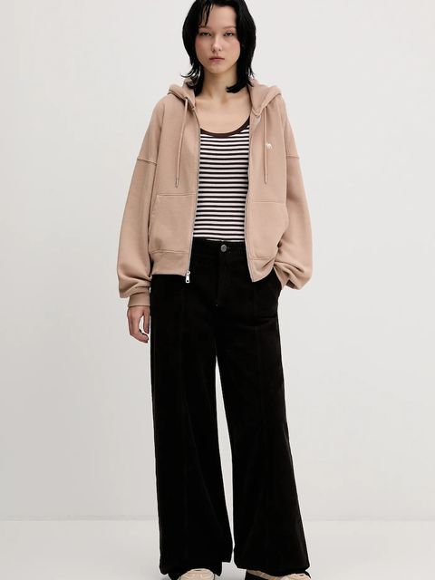 Abercrombie & Fitch bluza damska kolor beżowy z kapturem gładka KI152-5417-420 - zdjęcie produktu nr 2