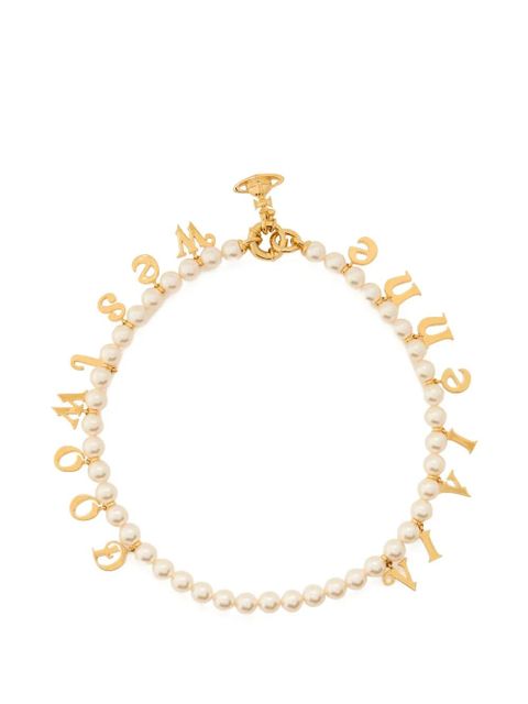Vivienne Westwood Leanne pearl letter necklace - Gold - zdjęcie produktu nr 2