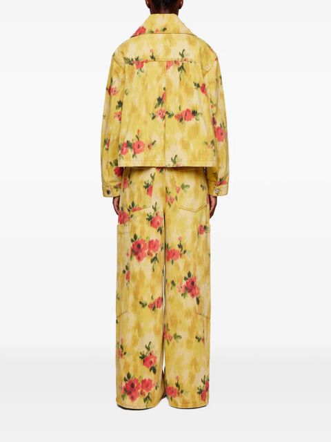 GANNI floral-print button jacket - Yellow