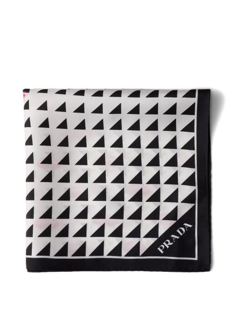 Prada Printed silk twill scarf - Black - zdjęcie produktu nr 2