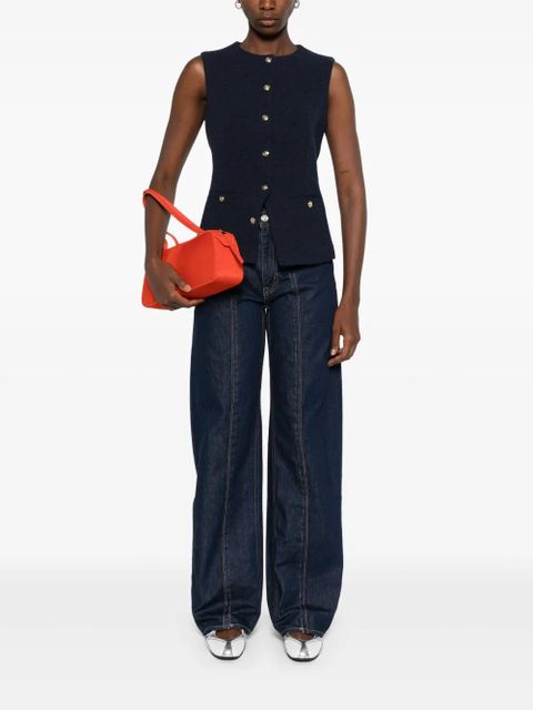 Maje bouclé vest - Blue