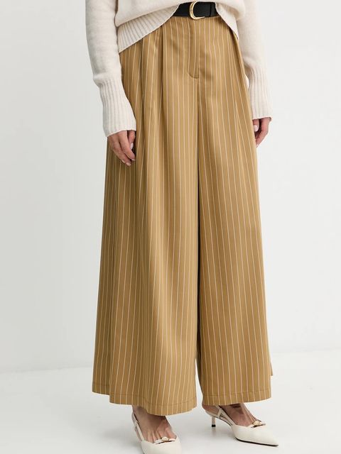 MAX&Co. spodnie damskie kolor zielony szerokie high waist 2526136071200 - zdjęcie produktu nr 1