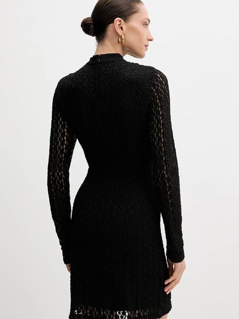 Bardot sukienka kolor czarny mini rozkloszowana 57152DB1