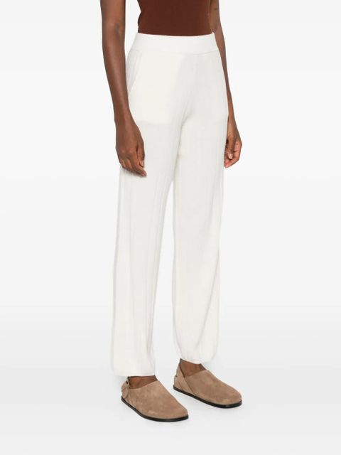 Max Mara ribbed knit trousers - White