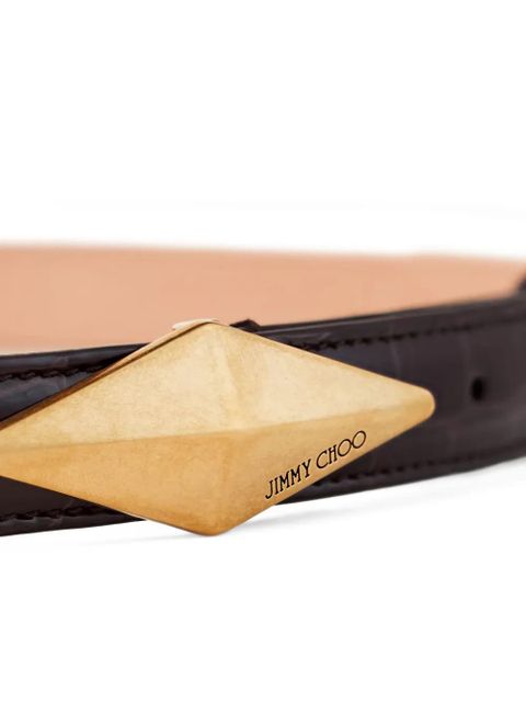 Jimmy Choo diamond clasp belt - Brown