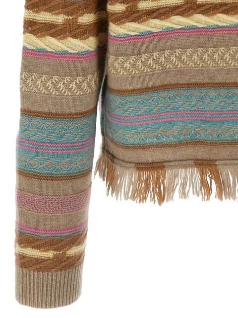 Guest In Residence western stripe fringe sweater - Neutrals