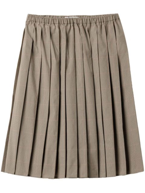 Miu Miu checked pleated midi skirt - Green